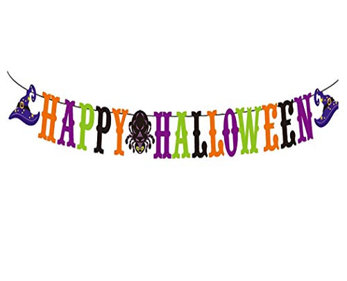 Happy Halloween Banner Bunting for Halloween Outdoor Indoor Home Decor for Mantle Fireplace Halloween Theme Party Decorations Supplies Happy Halloween Banner Bunting for Halloween Outdoor Indoor Home Decor for Mantle Fireplace Halloween Theme Party Decorations Supplies
