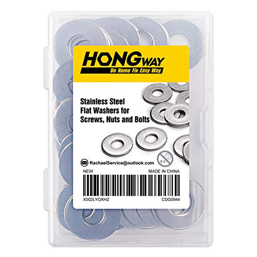 HongWay 38 x 1 OD Flat Washers 50PCS 304 Stainless Steel Flat Finish Washer for Screws Nuts and Bolts
