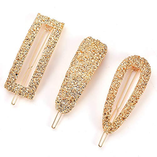 3Pcs Simple Elegant Style Baitie Geometric Ladys Golden color Hair Clip Hairband Pin Barrette Bride Hairpin Headdress Accessories Styling