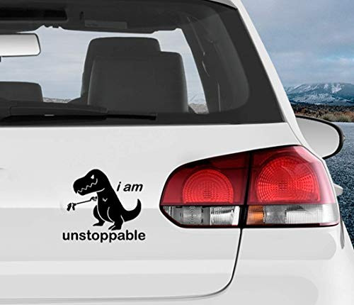 Printbeat I am Unstoppable T-Rex Funny Vinyl Decals Stickers for Cars Van Trucks Laptop Black 5_5 x 5_5
