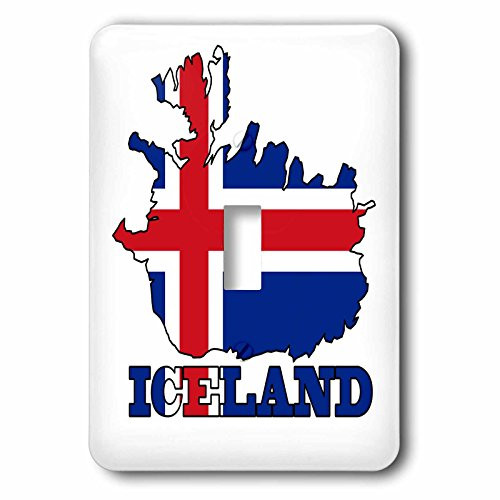 3dRose lsp-63163-1The Flag Outline Map Of The Country And Name Iceland Single Toggle Switch