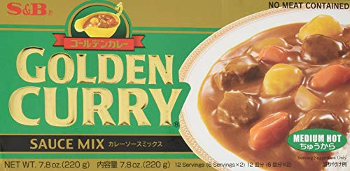 S and B Golden Curry Sauce Mix Medium Hot 7_8-Ounce