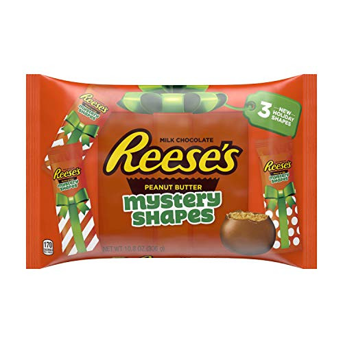 Reeses 1 Bag Peanut Butter Milk Chocolate Holiday Mystery Shapes Individually Wrapped Candy Pieces - Net Wt_ 10_8 oz