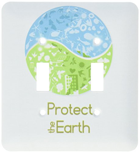3dRose lsp-104523-2 Protect The Earth Earth Day World Environmental Design Double Toggle Switch