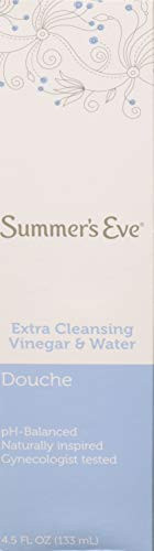 Pack of 4 Bottles Summers Eve Extra Cleansing Douche Vinegar  and  Water Feminine Wash 4_5oz Bottles_ PH Balanced Naturally Inspired Gynecologist Tested Pack of 4 Bottles 4_5oz Each Bottle