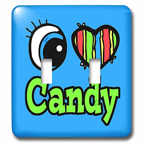 3dRose lsp-105928-2 Bright Eye Heart I Love Candy Double Toggle Switch Multicolored