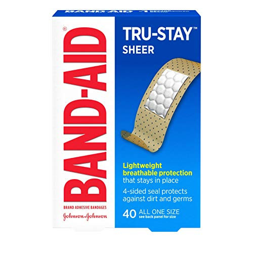 Band-Aid Brand Tru-Stay Sheer Strips Adhesive Bandages for First Aid and Wound Care All One Size 40 ct Band-Aid Brand Tru-Stay Sheer Strips Adhesive Bandages for First Aid and Wound Care All One Size 40 ct