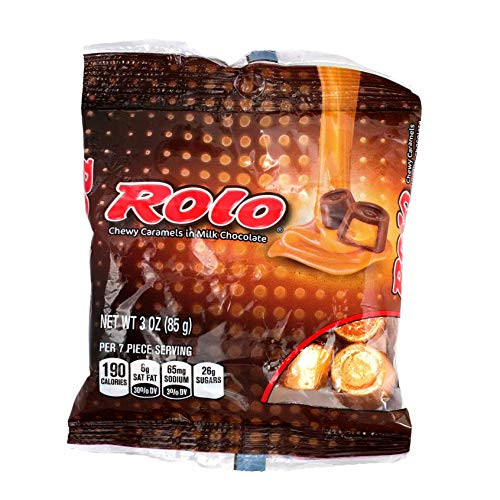 Hershey 1 Bag Rolo - Chewy Caramels in Milk Chocolate - Individually Wrapped Candy Pieces - Gluten Free - Net Wt_ 3 oz Hershey 1 Bag Rolo - Chewy Caramels in Milk Chocolate - Individually Wrapped Candy Pieces - Gluten Free - Net Wt_ 3 oz
