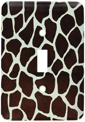 3dRose LLC lsp-60631-1 Faux Brown and Turquoise Giraffe Single Toggle Switch