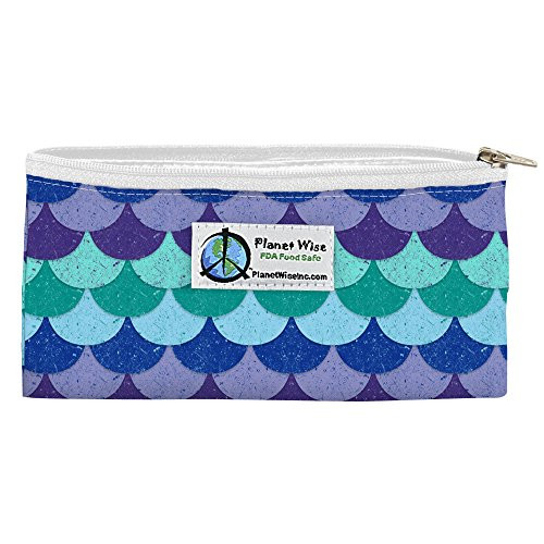 Planet Wise Reusable Zipper Sandwich and Snack Bags Snack Mermaid Tail Poly
