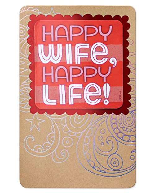 American Greetings Valentines Day Card for Wife Happy Wife Happy Life