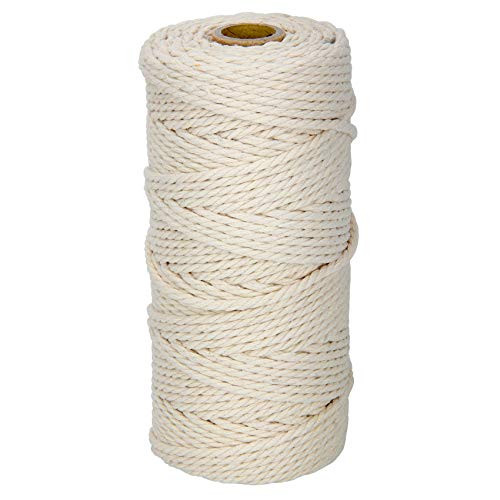 Blisstime Macrame Cord 3mm X 100Yards Natural Cotton Macrame Rope3 Strand Twisted Cotton Cord Soft Undyed Cotton Rope for Wall Hangings Plant Hangers Crafts Knitting Decorative Projects Blisstime Macrame Cord 3mm X 100Yards Natural Cotton Macrame Rope3 Strand Twisted Cotton Cord Soft Undyed Cotton Rope for Wall Hangings Plant Hangers Crafts Knitting Decorative Projects
