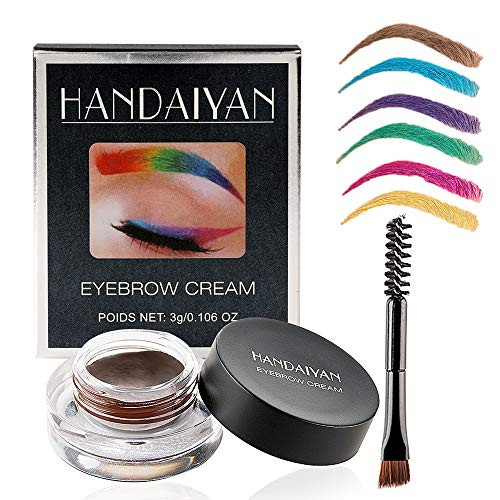 Eyebrow Pomade Liner and Eyebrow Cream with Brush - Long Lasting Brow Color Gel Tame  and  Frane Tinted Eyebrows Enhancers that Fills and Shapes Brows Buildable Eyebrow Makeup Cosmetics Brown