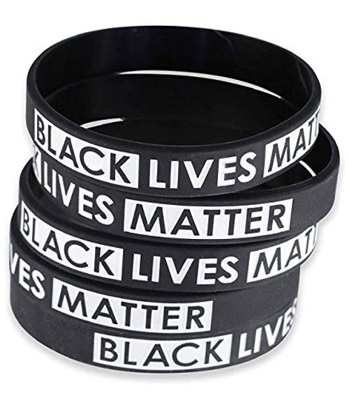 metrog BLM Black Lives Matter Silicone Wristbands Bracelets-BLM Movement Bracelets Awareness Support Wristband 5 Pack