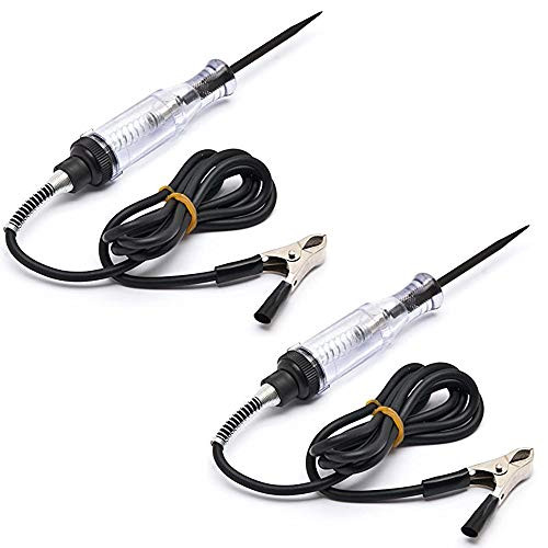 2 Packs Voltage Continuity & Current Tester 6V-24V, SourceTon Professional Circuit Tester with Indicator Light, Long Probe with Alligator Clip for Continuity Car Voltage, for Sedan, SUV, RV, Truck