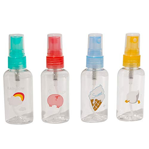 Empty Spray Bottles 50ml  1_69oz - Agoder Oval-shaped Plastic Transparent Fine Mist Travel Atomiser Spray Bottles Set Refillable Reusable Travel Size Bottle Toiletries Liquid Containers 4pcs