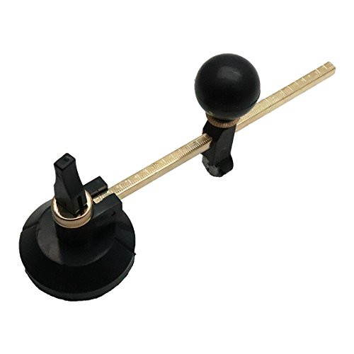 Rannb 40cm Adjustable Compasses Type Glass Circle Circular Cutter 6 Numbered Wheels Turrets with Suction Cup
