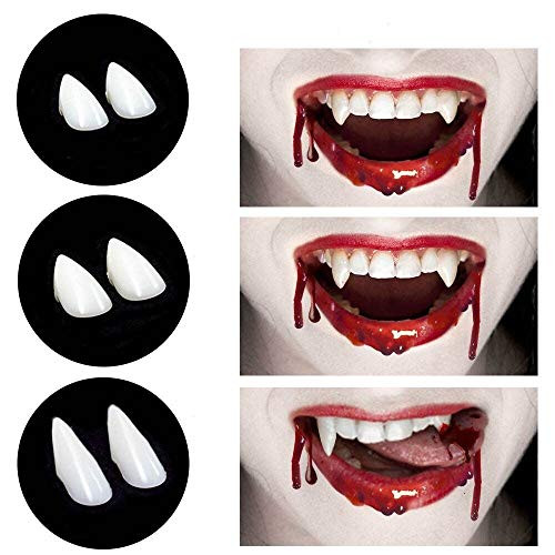 CPSYUB Cosplay Vampire Fangs Cosplay Accessories Halloween Party Prop Decoration Fake Vampire Teeth Werewolf Fangs Vampire Dentures for Kids Adults 3 Pairs CPSYUB Cosplay Vampire Fangs Cosplay Accessories Halloween Party Prop Decoration Fake Vampire Teeth Werewolf Fangs Vampire Dentures for Kids Adults 3 Pairs