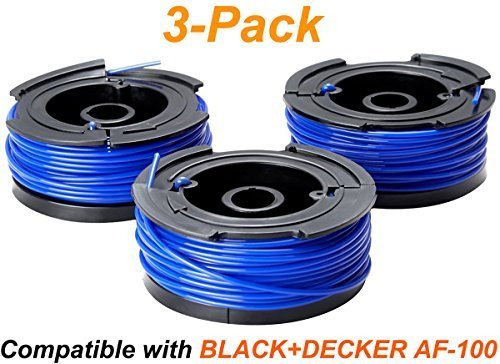BESTTRENDY 40ft 0.065" Spool for BLACK&DECKER String Trimmers (Replacement Autofeed Spool), 3-Pack (Compatible with AF-100)