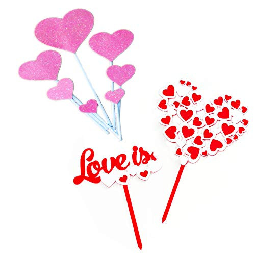 VWMYQ Valentines Day Cupcake Topper Heart And Love Cake Toppers - Valentines Day Wedding Baby Shower Party decoration VWMYQ Valentines Day Cupcake Topper Heart And Love Cake Toppers - Valentines Day Wedding Baby Shower Party decoration