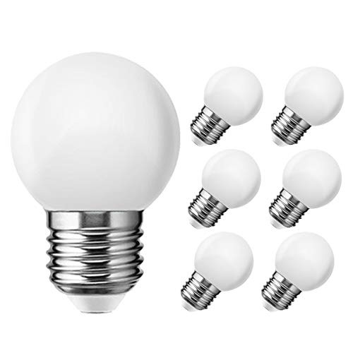 Hnynbe 1W LED Vanity Light Bulb G14 Globe Bulb10W Equivalent Soft White 3000KE26 E27 Base Non Dimmable LED Energy Saving Light Bulbs for Home6 Pack