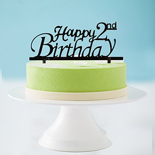 Happy 2nd Birthday Cake Topper, 2nd Birthday Cake Topper, Baby's Second Birthday Party Decorations Happy 2nd Birthday Cake Topper, 2nd Birthday Cake Topper, Baby's Second Birthday Party Decorations