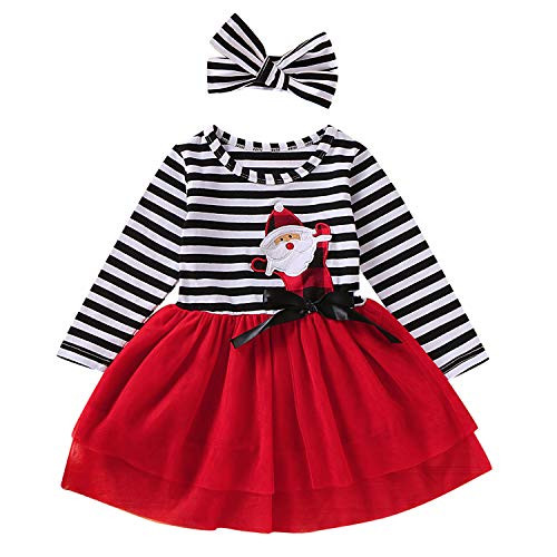 GRNSHTS Toddler Girls Christmas Outfits Baby Santa Claus Striped Long Sleeve Dress Tutu Skirt Playwear with Headband Santa Red 1-2 Years GRNSHTS Toddler Girls Christmas Outfits Baby Santa Claus Striped Long Sleeve Dress Tutu Skirt Playwear with Headband Santa Red 1-2 Years