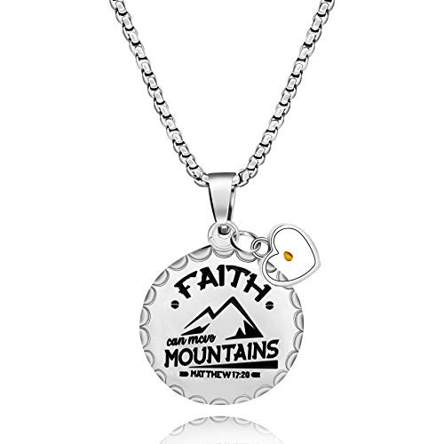Stainless Steel Lettering Cross Pendant Necklace Faith Can Move Mountains Matthew 1920 Christian Mustard Seed Jewelry Gifts Y954 Heart