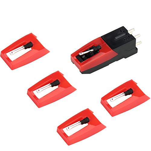 Gramophone Cartridge Replacement with 1PCS Record Player Cartridge 4PCS Phonograph Turntable Needle for Vinyl Record Player LP Record Player Phonograph