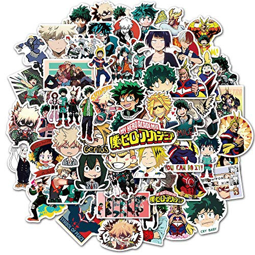My Hero Academia Stickers 100 Pcs Cool Anime Stickers for Laptop Skateboard Stickers for Hydro Flasks Kids Teens Adults Guitar Luggage Vinyl Decals Waterproof Water Bottle Stickers Packs