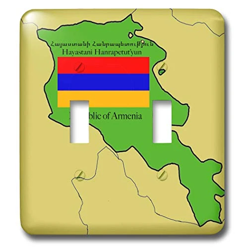 3dRose lsp-47320-2 Map and Flag Republic of Armenia Printed in English and Armenian Toggle Switch