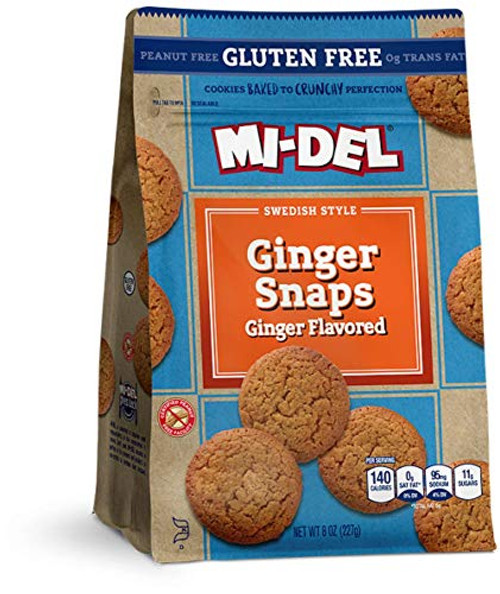 Mi-Del Gluten Free Cookies Ginger Flavored Snaps 8 Ounce Mi-Del Gluten Free Cookies Ginger Flavored Snaps 8 Ounce