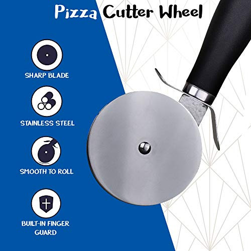 Pizza Cutter Wheel Quality Stainless Steel Pizza Cutter Super Sharp Pizza Slicer with Non Slip Handle Easy to Clean Dishwasher Safe Heavy Duty Smooth Rotating Pizza Cutter Wheel