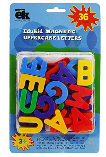 EduKid Toys 36 MAGNETIC UPPERCASE ALPHABET LETTERS Blister Card
