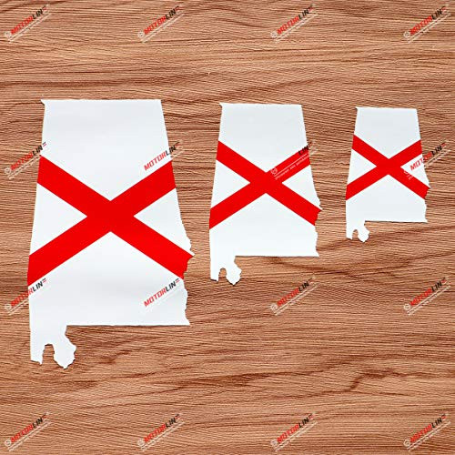 Alabama State Flag Map AL Decal Vinyl Sticker - 3 Pack Glossy 3 Inches 4 Inches 6 Inches - for Car Boat Laptop Cup Alabama State Flag Map AL Decal Vinyl Sticker - 3 Pack Glossy 3 Inches 4 Inches 6 Inches - for Car Boat Laptop Cup