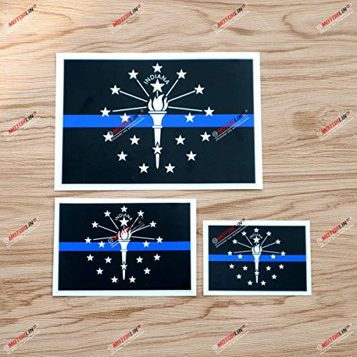 Indiana State Flag Thin Blue line Decal Vinyl Sticker - 3 Pack Glossy 3 Inches 4 Inches 6 Inches - for Car Boat Laptop Cup Phone Indiana State Flag Thin Blue line Decal Vinyl Sticker - 3 Pack Glossy 3 Inches 4 Inches 6 Inches - for Car Boat Laptop Cup Phone