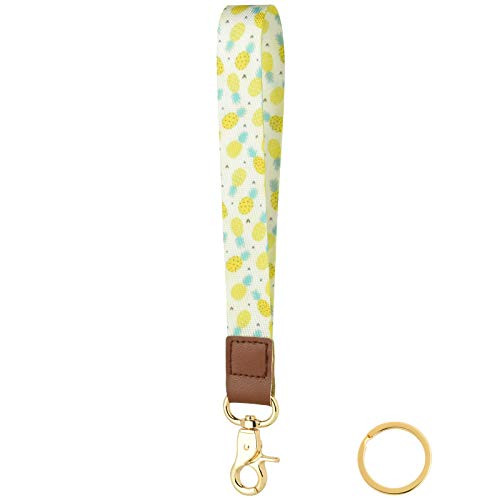 Beautyflier Wrist Lanyards for Keys Hand Wrist Lanyard Key Chain Holder Wristlet Strap for Wallet Car Key Mobile Phone Card Holders and ID Badges Pineapple