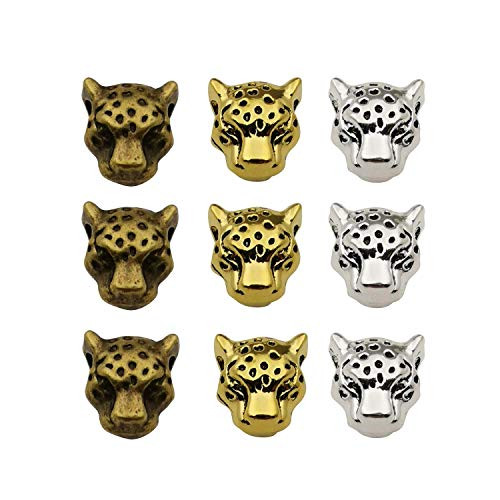 30pcs Antique Silver Bronze Gold Mixed Leopard Head Loose Spacer BeadCraft Supplies Charms Pendants for Jewelry Findings Making Accessory for DIY Bracelet Necklace M194 30pcs Antique Silver Bronze Gold Mixed Leopard Head Loose Spacer BeadCraft Supplies Charms Pendants for Jewelry Findings Making Accessory for DIY Bracelet Necklace M194