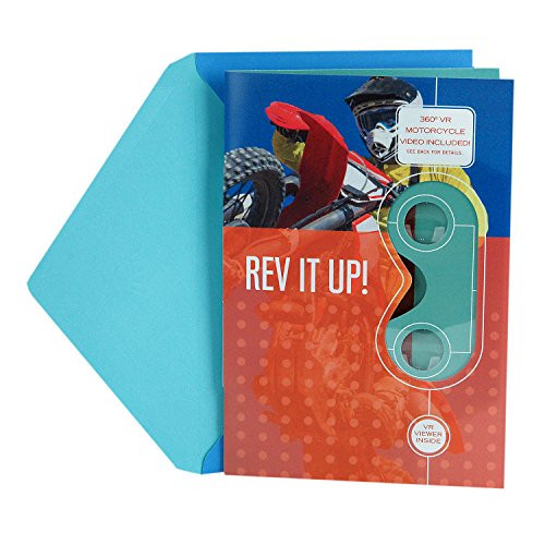 Hallmark Father's Day Greeting Card with Removable Virtual Reality VR Viewer (Ride a Motorcycle Virtual Reality Video)