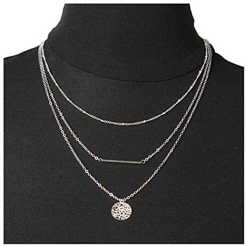 CanB Silver Layered Necklace Jewelry 