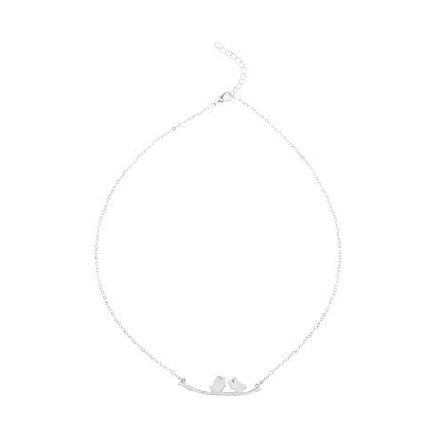 Yalice Dainty Love Birds Necklace Chain Branch Necklaces Jewelry for Women and Girls Silver Yalice Dainty Love Birds Necklace Chain Branch Necklaces Jewelry for Women and Girls Silver