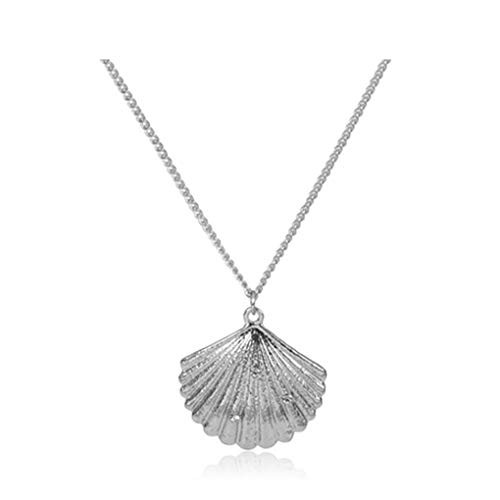 Yalice Simple Shell Conch Necklace Chain Clam Pendant Necklaces Hawaii Jewelry for Women and Girls Silver Yalice Simple Shell Conch Necklace Chain Clam Pendant Necklaces Hawaii Jewelry for Women and Girls Silver