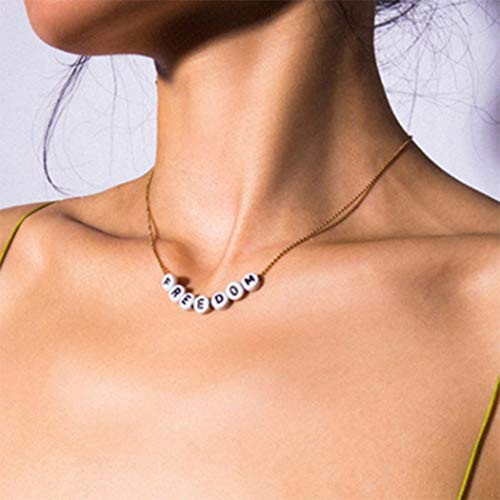 Funyrich Simple letter Necklace Chain Gold geometric Necklaces Jewelry for Women and Girls Funyrich Simple letter Necklace Chain Gold geometric Necklaces Jewelry for Women and Girls