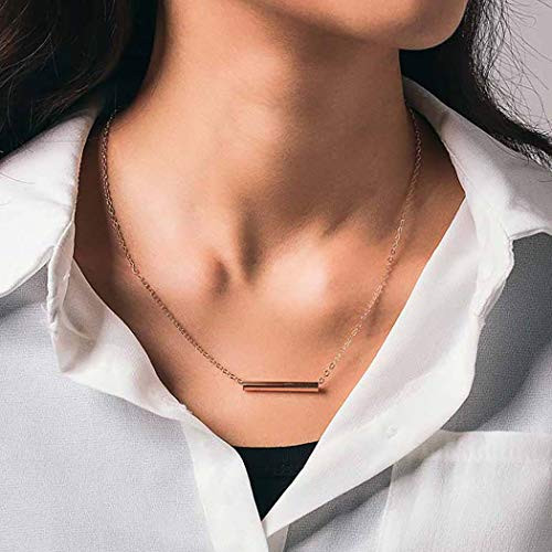 Aetorgc Simple Necklace Chain Bar Pendant Necklaces Jewelry for Women and Girls Gold Aetorgc Simple Necklace Chain Bar Pendant Necklaces Jewelry for Women and Girls Gold