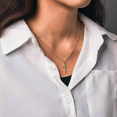 Bomine Simple Beaded Necklaces Cross Pendant Necklace Chain Jewelry Chains for Women and Girls Gold Bomine Simple Beaded Necklaces Cross Pendant Necklace Chain Jewelry Chains for Women and Girls Gold