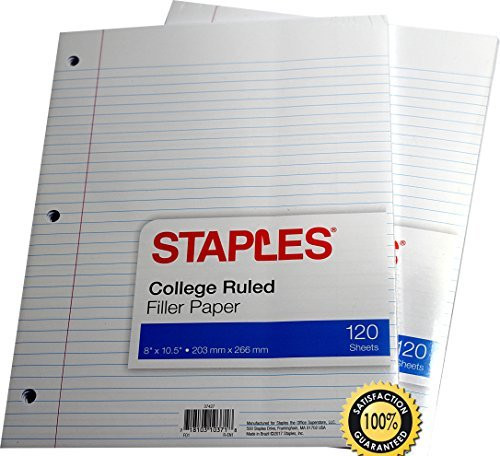 Staples College Ruled Notebook Filler Paper, Loose Leaf (2-Pack)