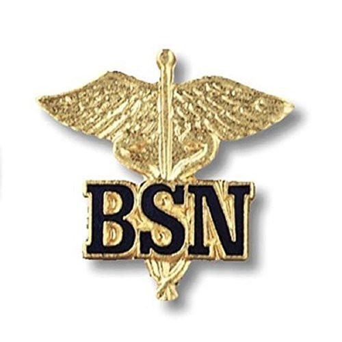 EMI BSN Letters on Caduceus Emblem Pin Bachelors of Science in Nursing