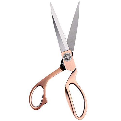 CABAX Stainless Steel Sharp Tailor Scissors for Clothing Dressmaking Shears Fabric Craft Cutting Adjustable Kitchen Scissors9_4- Rose Gold
