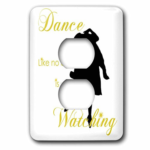 3dRose lsp-169555-6 Dance Like No One is Watching Ballerina in Black Light Switch Cover