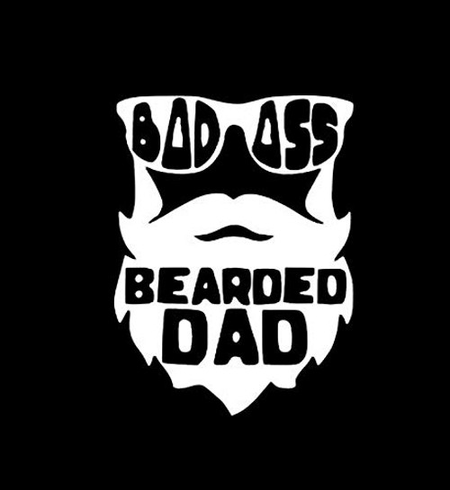Bad Ass Beard Dad MKR Decal Vinyl Sticker Cars Trucks Vans Walls LaptopWhite5_5 x 4_1 inMKR1490